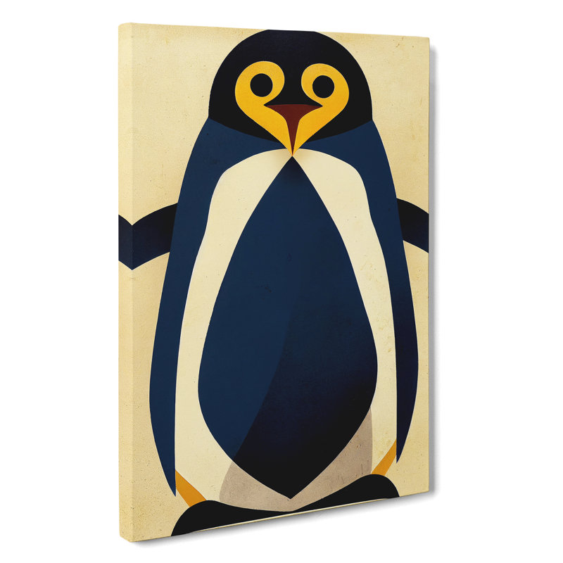 XV1022-3459X Penguin Abstract Art No.3 - Print, Wrapped Canvas, No Matte, 50cm H x 35cm W
