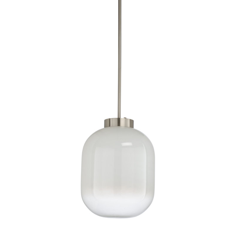 Luminaire suspendu géométrique 1 lumière Subway, Nickel, 24" H x 17" lx 17" P