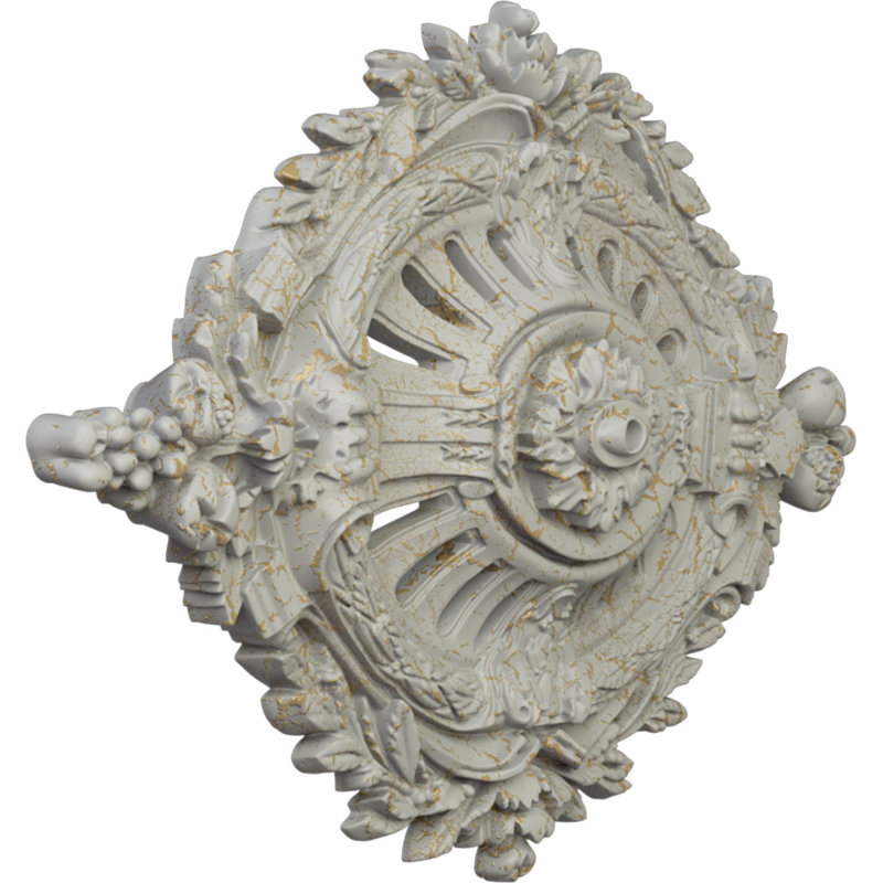 35 médaillon de plafond Antonio l 7 7/8 po x H 22 1/2 po x P 4 3/8 po, Pot de crème craquelé