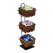 Winston Porter Stella 3 Tier Standing Wicker Storage Rack, Hand