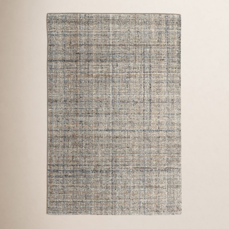 Tapis bleu / brun en laine Harris, Rectangle 2 pi x 3 pi