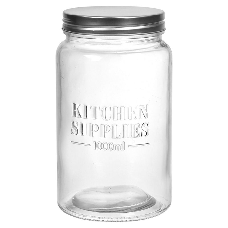 Glass Jar, 18cm H x 10cm W x 10cm D