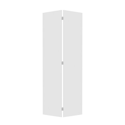 18Modern Flat Panel 60 In. X 84 In. Solid Core White Finished Vinyl Bi-Fold Door With Hardware Kit