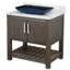 Meuble-lavabo de 30 po avec comptoir et lavabo en marbre de Carrare, quincaillerie chromée et miroir-1887284347-1887284349