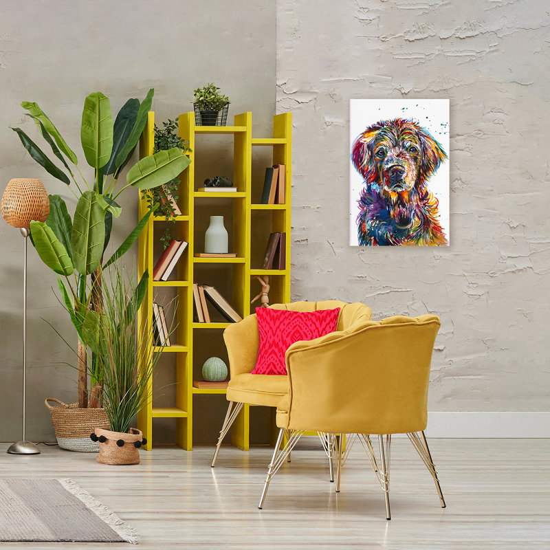 Toile de portrait Retriever Hopi, design par Jennifer Seeley, H 30 po x l 20 po