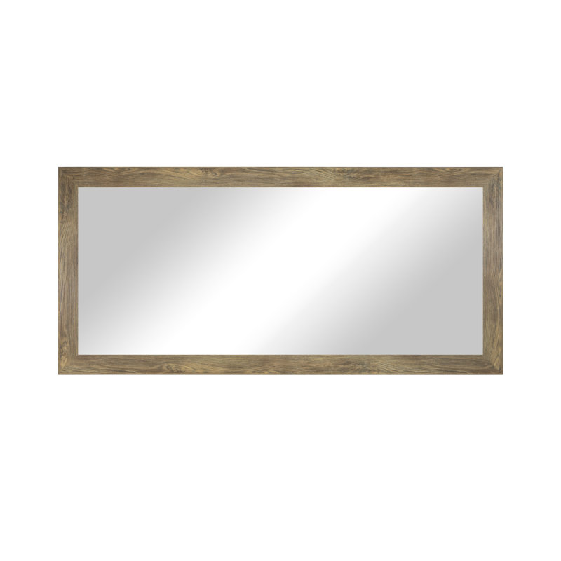 Deweyville Engineered Wood Rectangle Wall Mirror, Brown, 53.5" x 32"