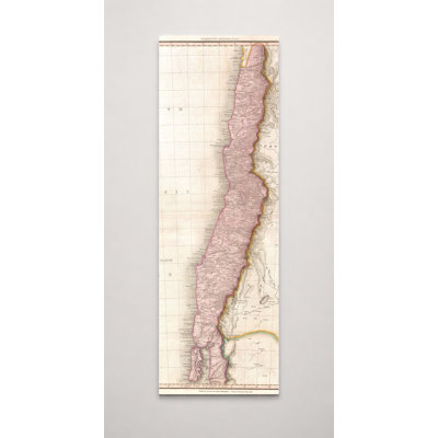 «Pinkerton Map of Chili» (1818) - art mural sur toile