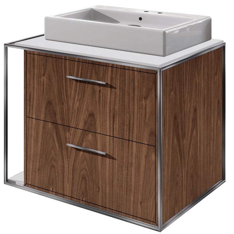 Aquagrande 18.5'' L Bathroom Sink, 2 Hole - 4" Centers