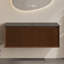 36" Walnut Wall-Mounted Bathroom Vanity Cabinet With Countertop, No Sink-125086492
