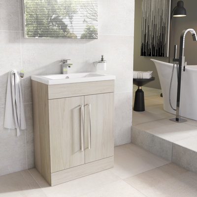 Whitfield 600mm Single Bathroom Vanity with Integrated Glass Basin