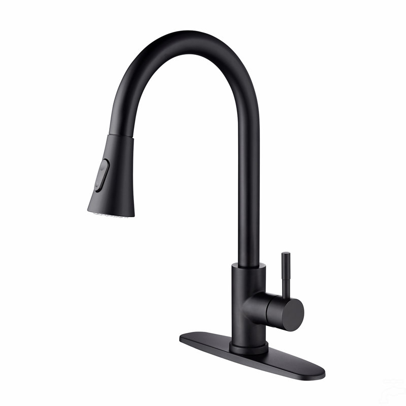 Kitchen Faucet With Pull Out Spraye, Matte Black