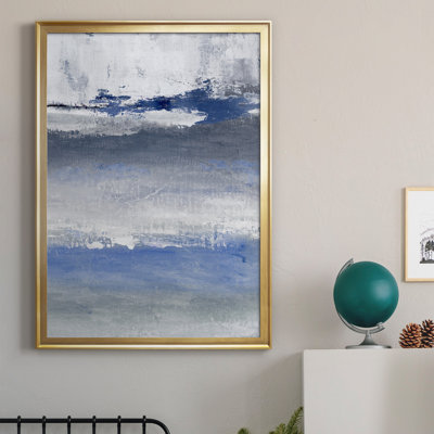 «Soft Solace Indigo», peinture sur toile encadrée