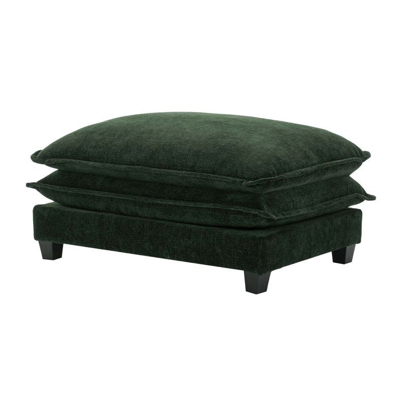 Canapé modulaire en chenille de 111 po avec deux repose-pieds amovibles, deux ports USB, deux porte-gobelets et une grande boîte de rangement pour le salon