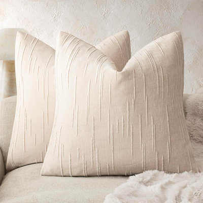 Housses de coussin en chenille texturée. Housses de coussin douces et réversibles double face (lot de 2).