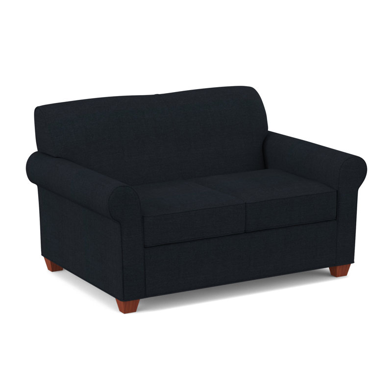 Finn 59" Rolled Arm Loveseat, BM Cherry, Antic Navy
