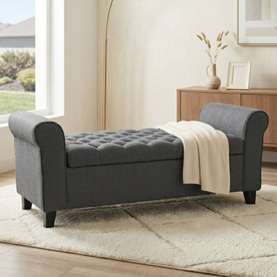 Modern, High Quality Upholstered Bench With Hidden Storage For Bedrooms And Entrances