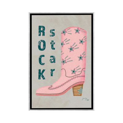 «Celestial Rock Star Cowgirl Boot», reproduction d'art mural - toile encadrée