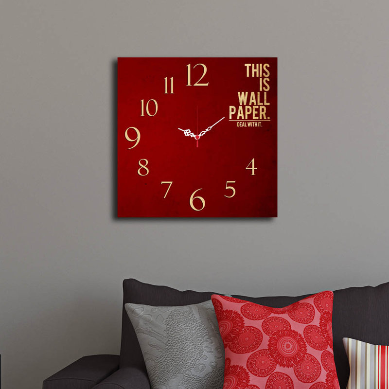 Horloge murale élégante 15,7 po x 15,7 po | 100% panneau de fibres à densité moyenne, épaisseur: 0,2 pouce | Décoration élégante pour le salon, la chambre à coucher et le bureau | Design moderne avec une esthétique minimaliste