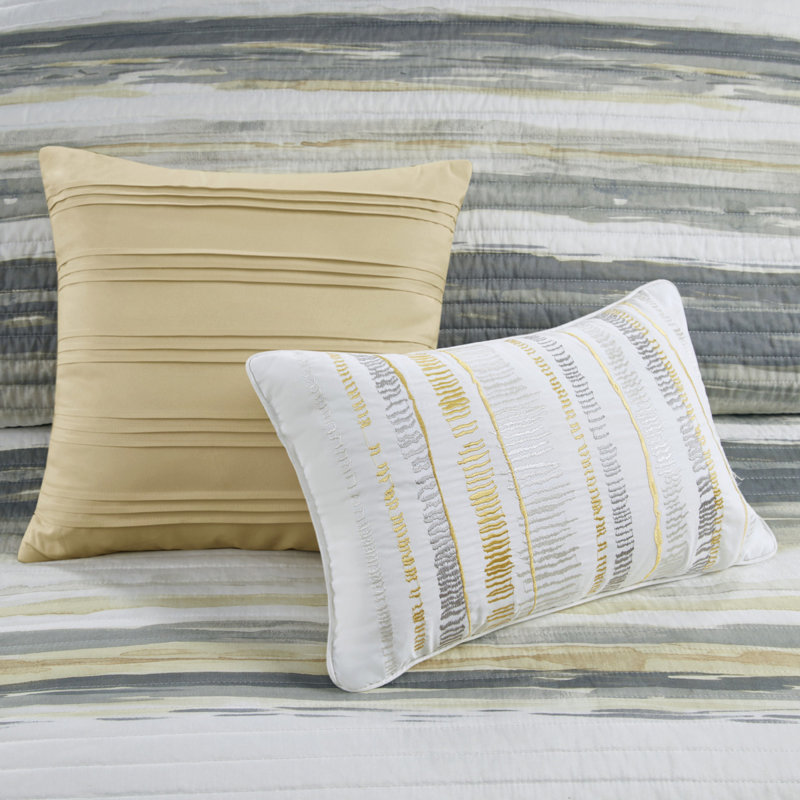 Ensembles de literie confortables en coton, courtepointe jaune avec style moderne pour la maison