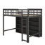 Lit mezzanine avec 8 tablettes de rangement facilement accessibles et échelle intégrée