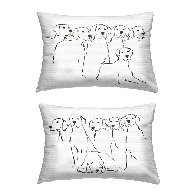 Ensemble de 2 coussins décoratifs Minimal Dog Doodles