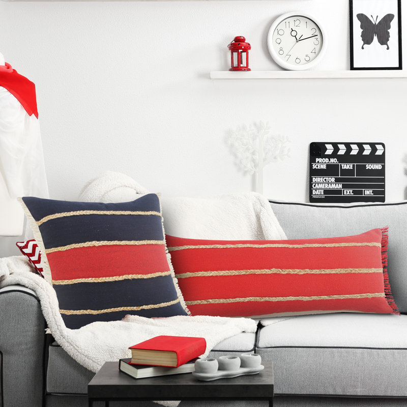 Housse et insert de coussin Atlantis, 20 po x 20 po, Rouge / Noir, Housse de coussin seulement - sans coussin