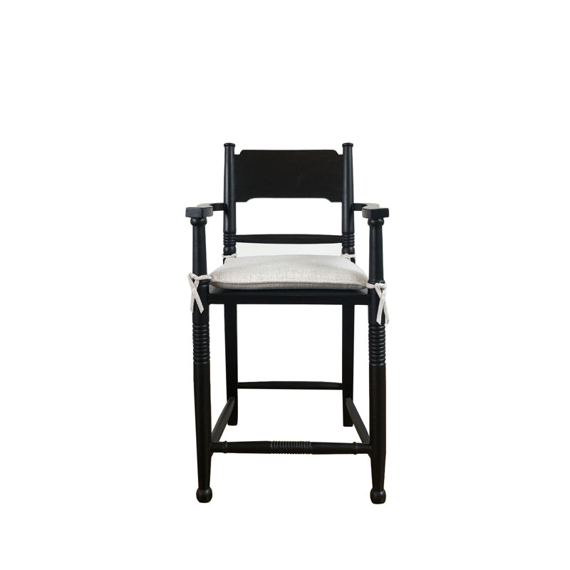 Upholstered Counter Stool with Solid Wood Frame