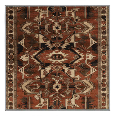 Machine Washable Persian Brown Area Rug