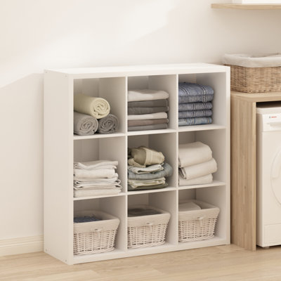 Organisateur de rangement à cube ouvert Latitude Run® Sisler, tablette debout, 16 cubes, blanc