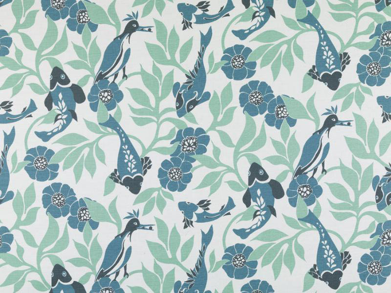 Whimsy Garden Sardinia Fabric, Sea Green