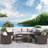 9-piece Outdoor Half-moon Wicker Conversation Sets With 1 Nesting Coffee Table And Tempered Glass Top