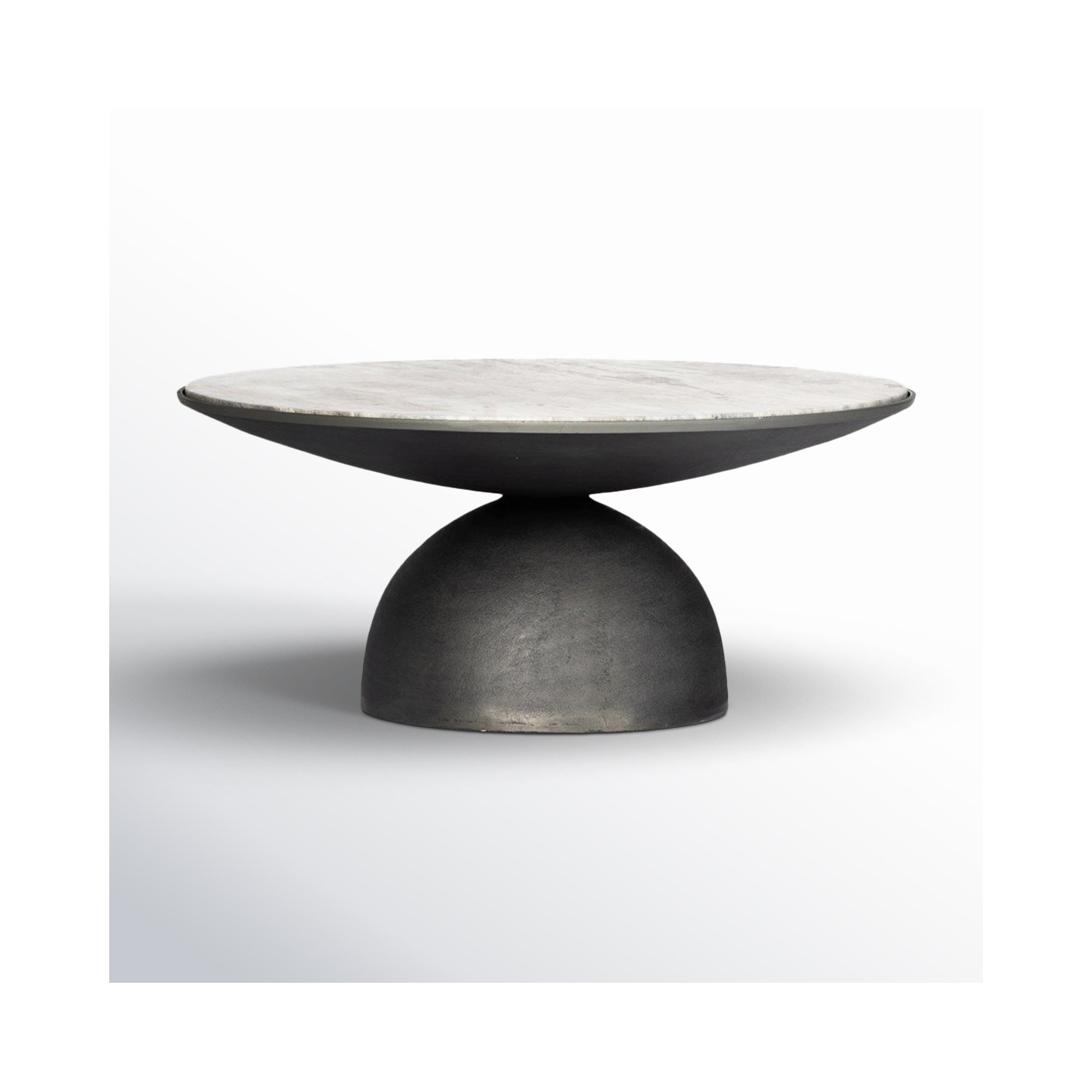Single Coffee Table, 15.75" H x 35.25" L x 35.25" W, River Gray Top/Light Gray Base