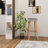 Kheya L-Shaped Plastic Bar Stool w/Veneer Metal Legs & Footrest for Kitchen, Dining Room, Breakfast Nooks