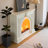 Beige Solid Wood Electric Fireplac