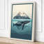 Whale and Mountain Minimalist - Wrapped Canvas-390923955-390923957
