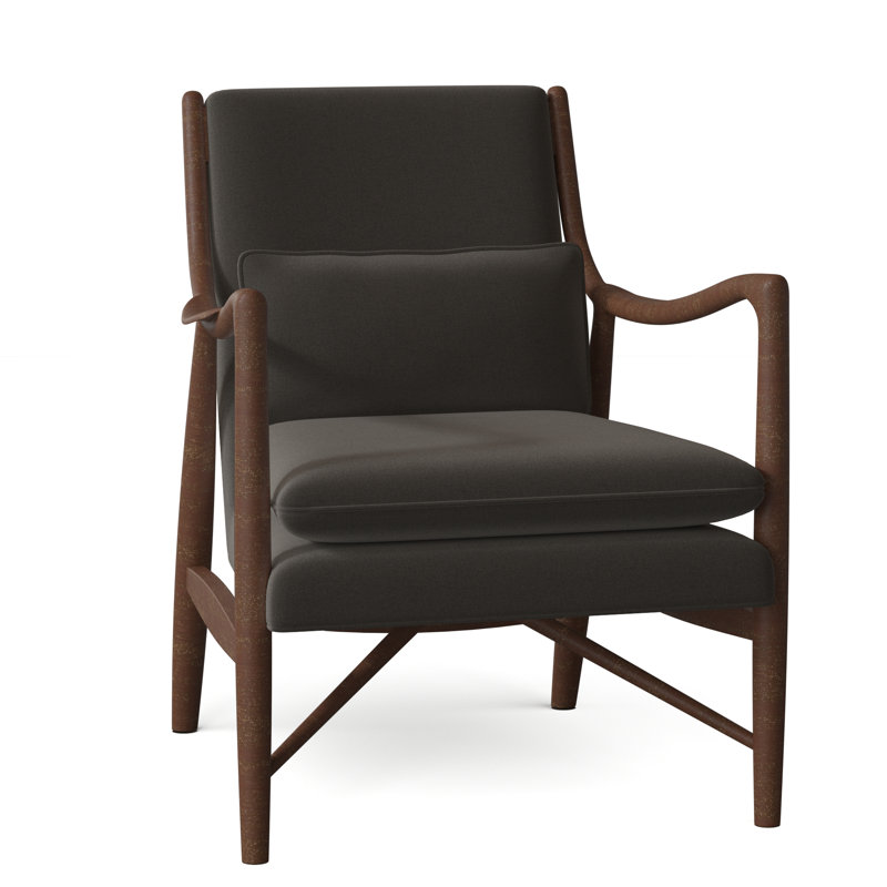 Cole 27" W Armchair, Walnut, 3152 Linen Polyester