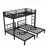 Twin Over Twin Over Twin Size Triple Bunk Bed Frame, Heavy-duty Metal Triple Bed With Full-length Guardrail, Ladder And Upper-bed Platform, Convertible 3 Beds, Black