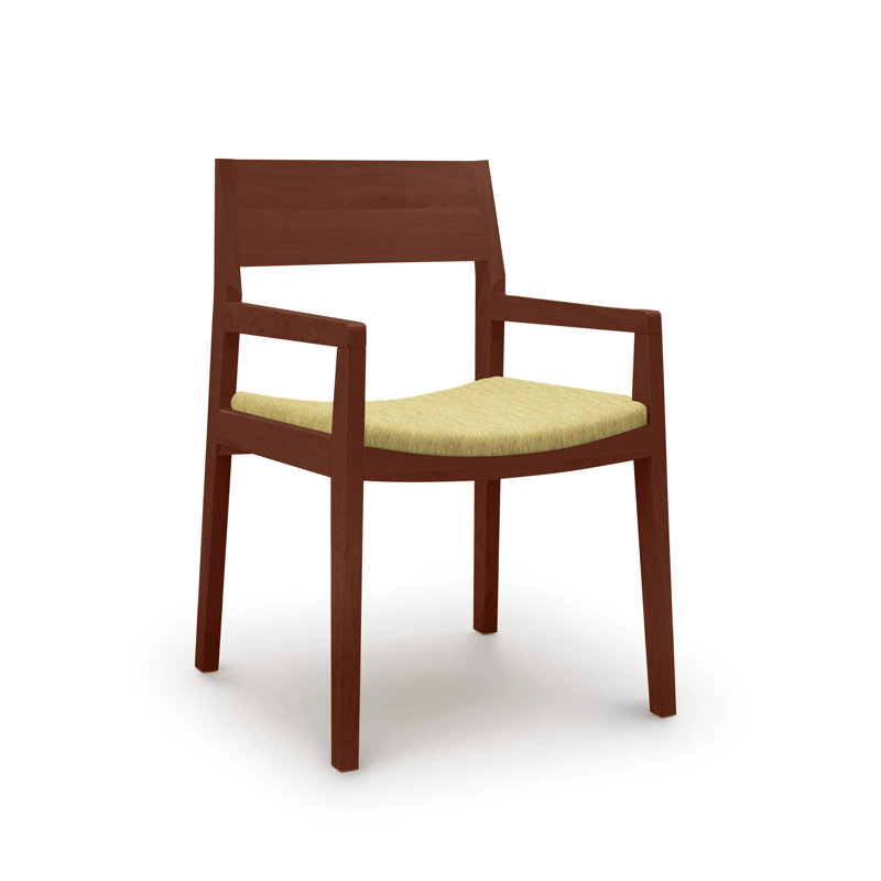Iso Microsuede Arm Chair, Onyx Microsuede, Cognac Cherry