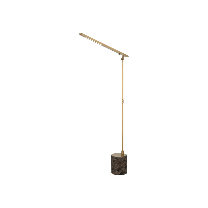 Lampe sur pied DEL Hanford, Laiton antique poli, brun