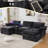 [NEW ARRIVED] U Shaped Upholstery Sectional Sofa,Sectional Modular With Storage Console & Wireless Charging,2 Cup Holders,Bluetooth Speakers-1073431559