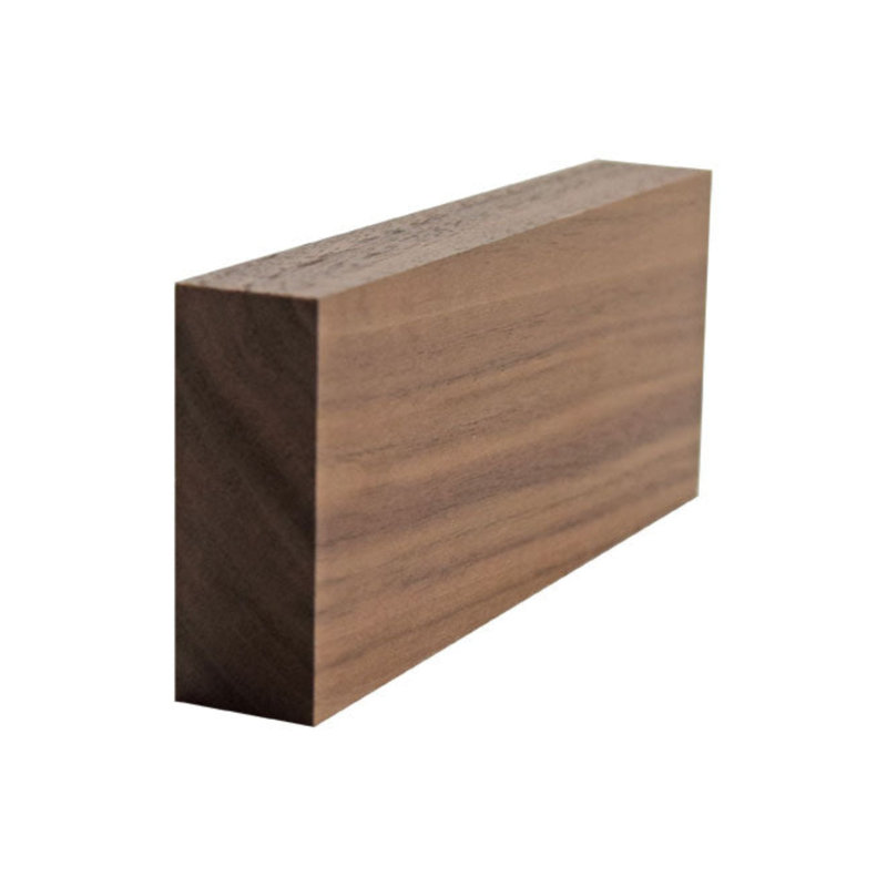 Garniture carrée 2 po de large x 3/4 po S4S. Sans finition, Noyer, L 0,75 po x H 2 po x P 94 po