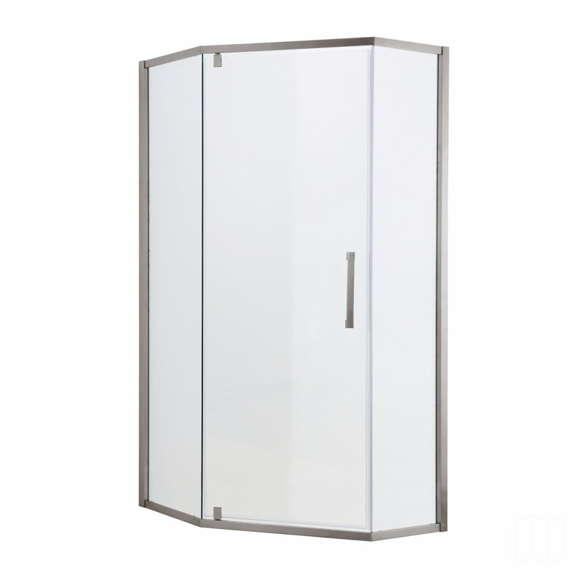 Porte de douche 34-1 / 8 "X 72" Cabine de douche semi-sans cadre à charnière