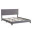 Queen Size Upholstered  Platform Bed Frame With  Pull Point Tufted Headboard, Strong Wood Slat Support, Mattress Foundation, No Box Spring Needed, Easy Assembly-2028215287-2028215282