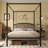 Heavy-Duty Metal Canopy Platform Bed Frame with Metal Slats, No Box Spring Needed