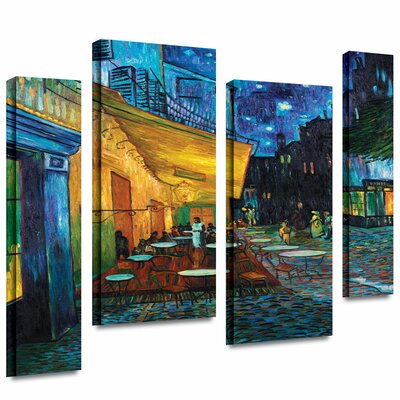 CafÃ© Terrace at Night' by Vincent Van Gogh 4 Piece Painting Print on Wrapped Canvas Set -  Vault W Artwork, 0van006i2436w