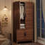 Armoire-penderie 72 po en bois avec 4 portes, tringle suspendue, 18 tablettes réglables, grande armoire de rangement pour vêtements autoportante pour chambre à coucher, brun noyer-924455590