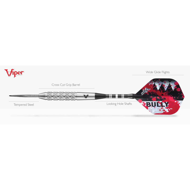 Viper Bully 24 Gram Silver Tungsten Steel Tip Darts Set