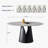 Leilia Modern 7-Pieces Dining Room Sets, Pre-Assembly Round Dining Table Sets, Sintered Stone Tabletop Kitchen Dining Table Set with 6 PU Upholstered Chairs-1581597243