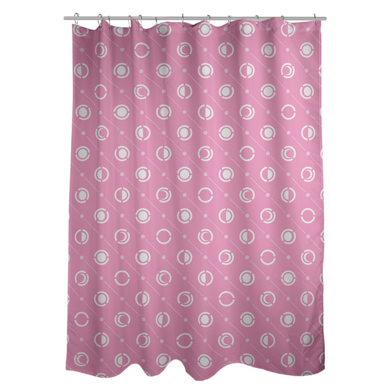 Rideau de douche à phases simples classic moon Noira Gothard, Rose foncé / blanc