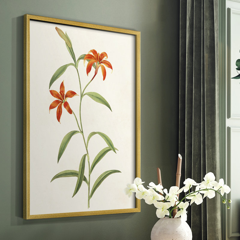 Fleurs des saisons III, reproduction encadrée - bois massif, H 14 po x l 11 po